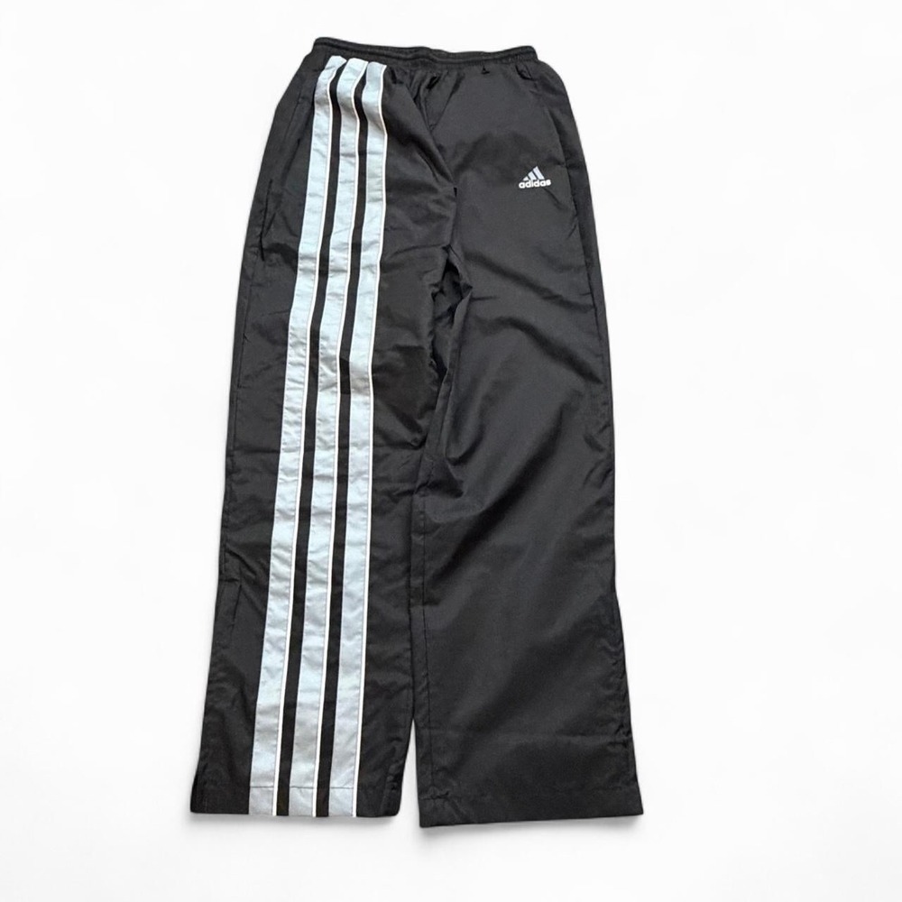 Vintage Adidas Black Track Pants Size Medium Y2K 2000s Retro